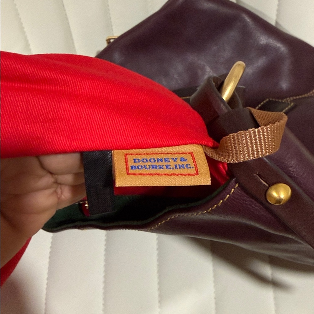 Dooney & Bourke Florentine Leather Shoulder Bag Plum Color - Picture 7 of 10